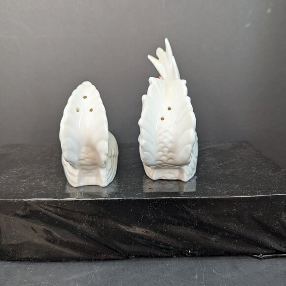 Vintage NOS White Hen and Rooster Salt and Pepper Set Dansan Japan - Picture 4 of 6